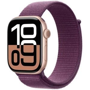 Apple Watch Series 10 Aluminum 46mm GPS Rose Gold W / Plum sport Loop B