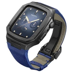 Vertu Watch H1 Pure Black Calf Leather Gentleman Blue