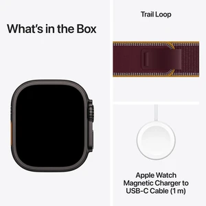 Apple Watch Ultra 4 Black W / Burgundy Trail Loop B