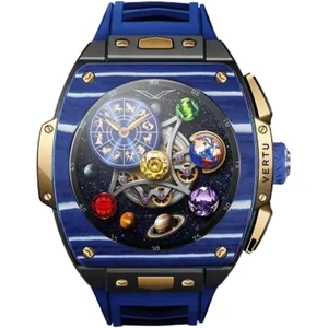 Vertu Grand Watch S1 Gold / Blue And White Carbon Fiber