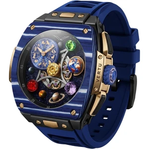 Vertu Grand Watch S1 Gold / Blue And White Carbon Fiber