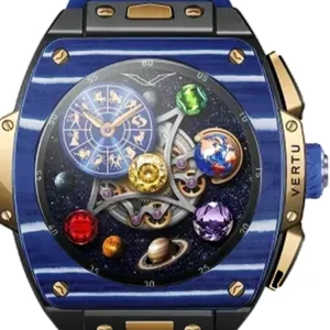 Vertu Grand Watch S1 Gold / Blue And White Carbon Fiber