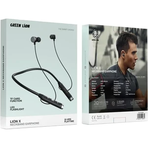 Green Lion X Neckband Earphone Black