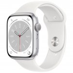 Apple Watch Series 8 Aluminum 45mm GPS Silver W / White Sport B