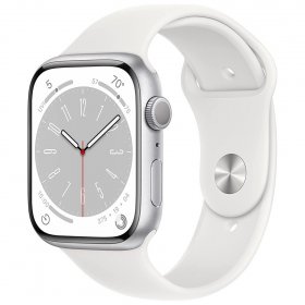 Apple Watch Series 8 Aluminum 45mm GPS Silver W / White Sport B