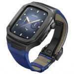 Vertu Watch H1 Pure Black Calf Leather Gentleman Blue